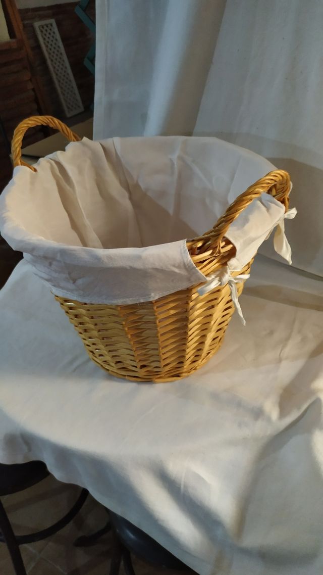 Cesta mimbre beige grande