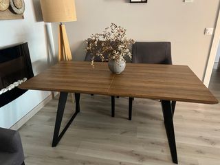 Mesa comedor extensible madera-metal