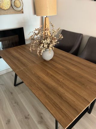 Mesa comedor extensible madera-metal