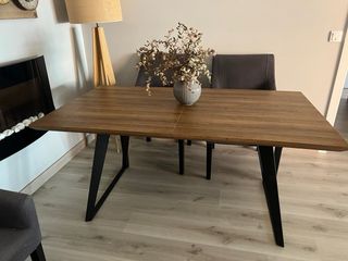 Mesa comedor extensible madera-metal