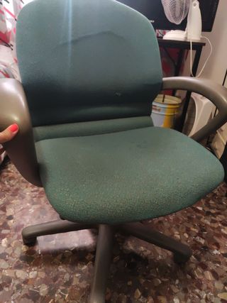 Sillón giratorio tela turquesa