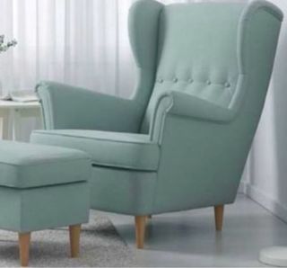 Sillón orejero Ikea Strandmon turquesa