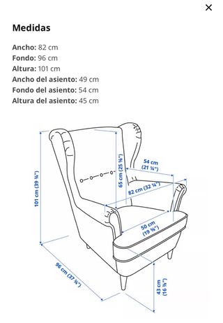 Sillón orejero Ikea Strandmon turquesa