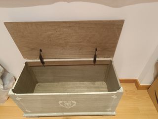 Baúl madera gris beige