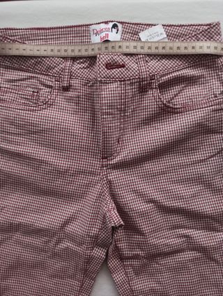 Pantalones vichy rosa-blanco t. 29