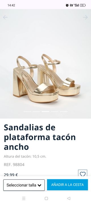 Sandalias plataforma tacón dorado