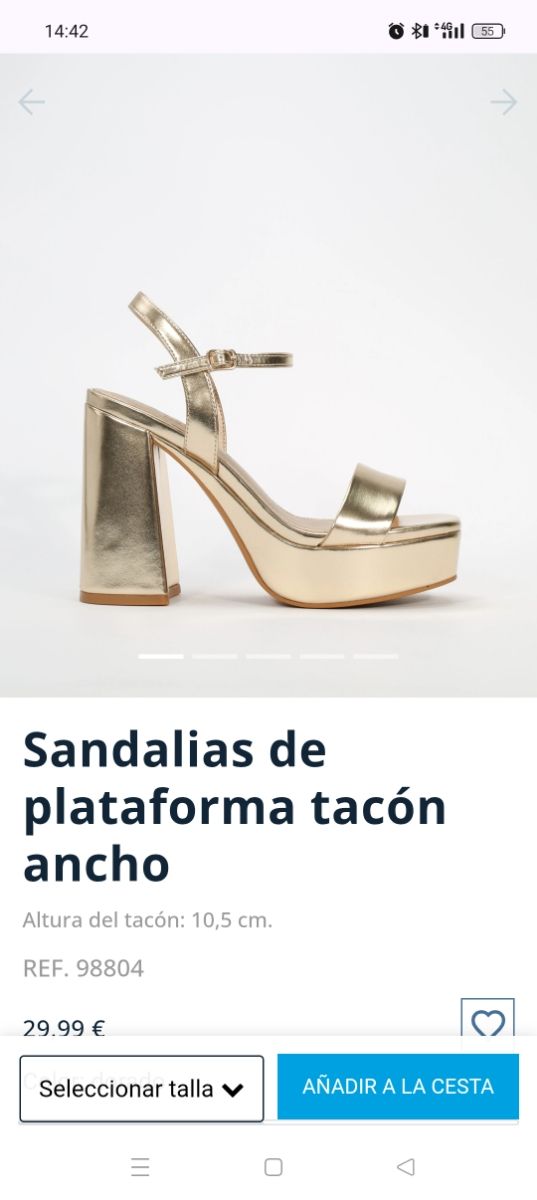Sandalias plataforma tacón dorado