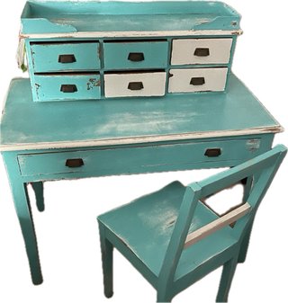 Escritorio vintage turquesa. REBAJADO