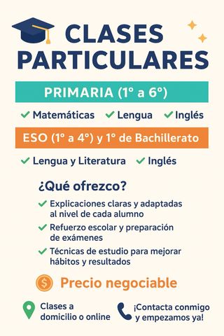 Clases particulares en la zona de La Palomera,León