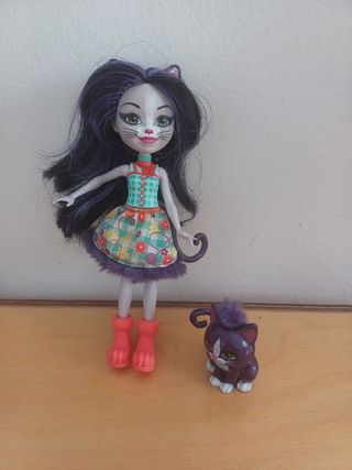 Muñeca  Encantimals  Gato Purrmaids - Juguete