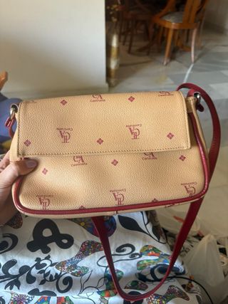 Bolso Caminatta beige y rojo