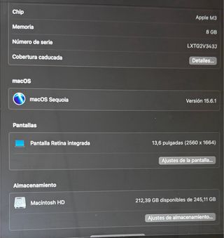 MacBook Air M3 13" Gris Espacial 2024