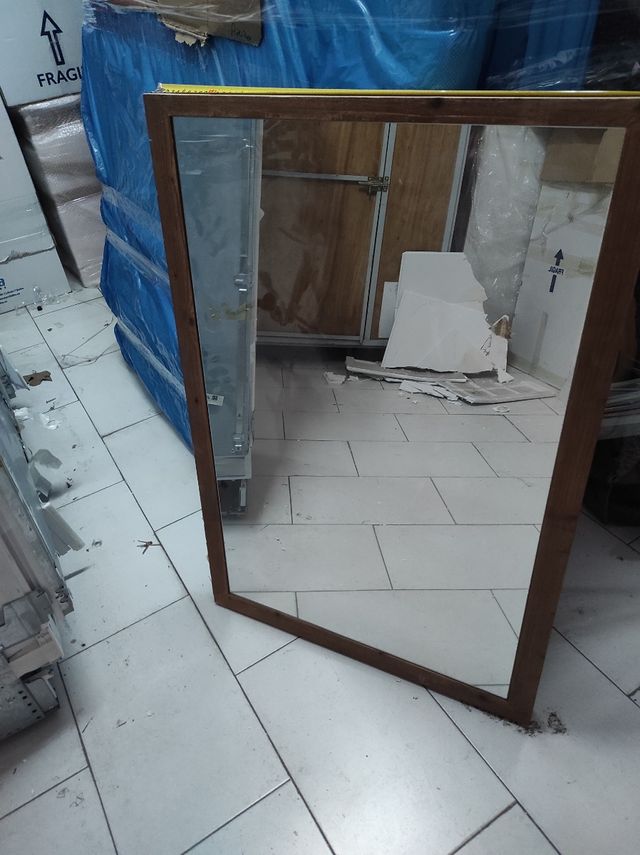 Espejo madera marrón