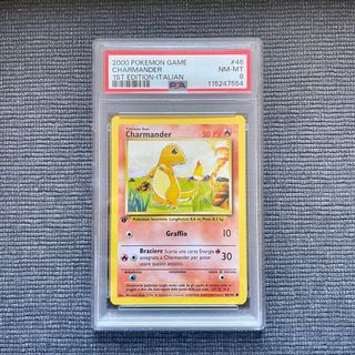 Charmander 1°ed Base PSA 8 NM-MT carta Pokemon
