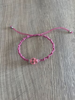 Pulsera macramé rosa