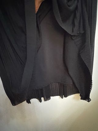 Vestido Mango Negro Plisado