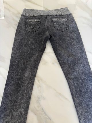 Pantalones negros cinturilla brillante