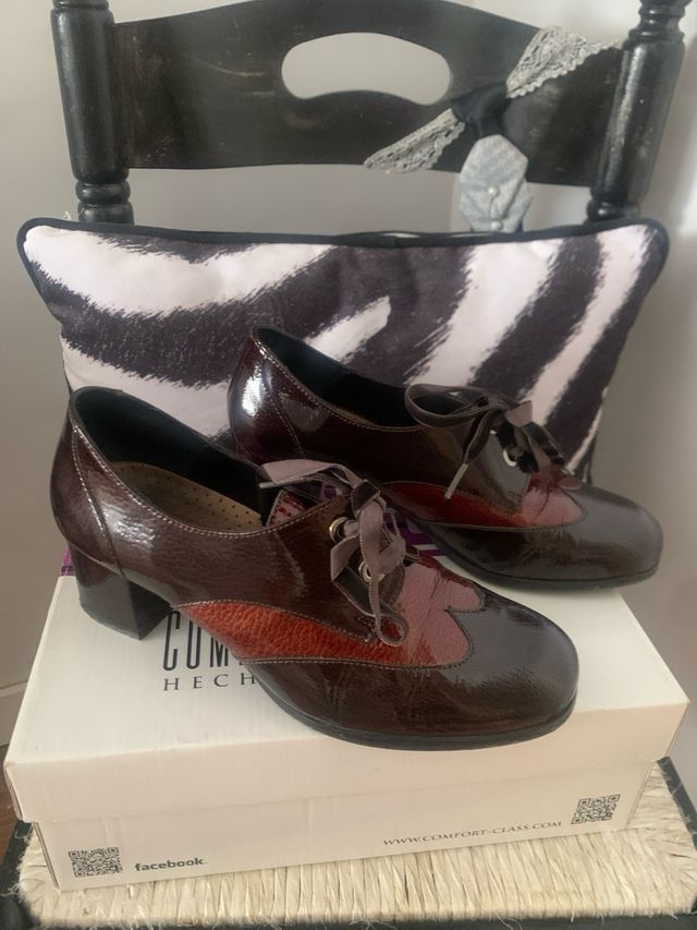 Zapatos Comfort Class Marrón-Rojos