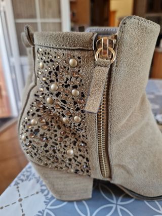 Botines mujer talla 41 - azul marino y beige
