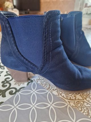 Botines mujer talla 41 - azul marino y beige