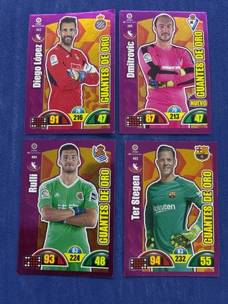 4 Cromos Adrenalyn XL - Porteros(Guantes de oro)