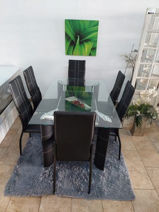 Mesa cristal 6 sillas - Comedor