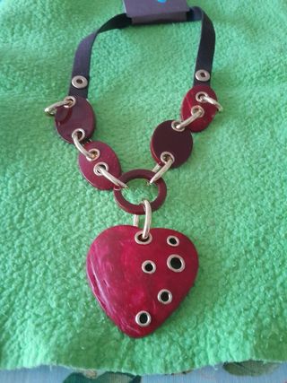 Collana cuore rosso | Gioiello vintage