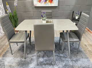 Juego de Comedor Blanco - Mesa y 4 Sillas