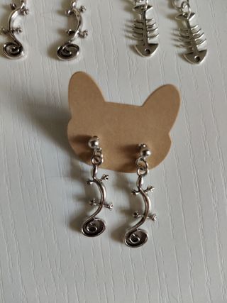 Pendientes  lagartos & peces Ver más en mi perfil