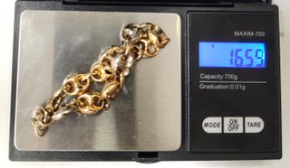 Pulsera Calabrote oro de 18k, 16.59 g, 21.5 cm.