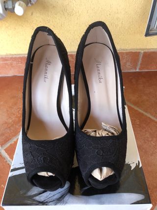 Scarpe Mannika nere tacco alto