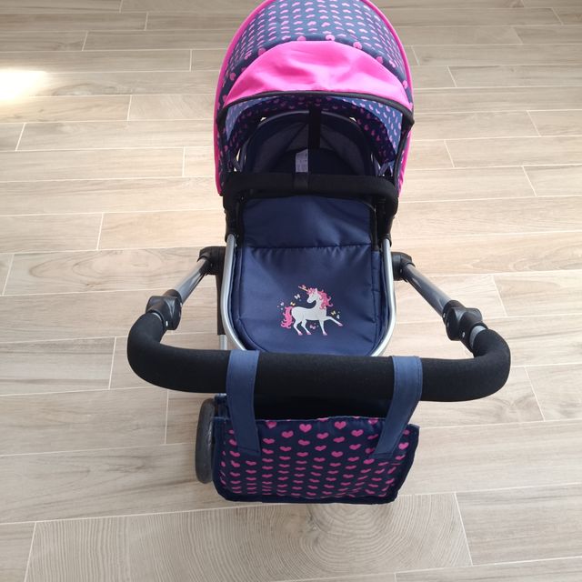 Cochecito muñecas-Unicornio, con altura regulable
