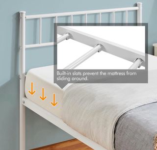 Cama individual metálica blanca 90x190