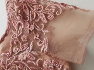 Vestido fiesta rosa y dorado