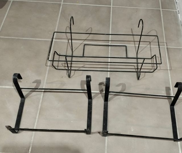 3 Soportes para macetas de balcón - metal negro