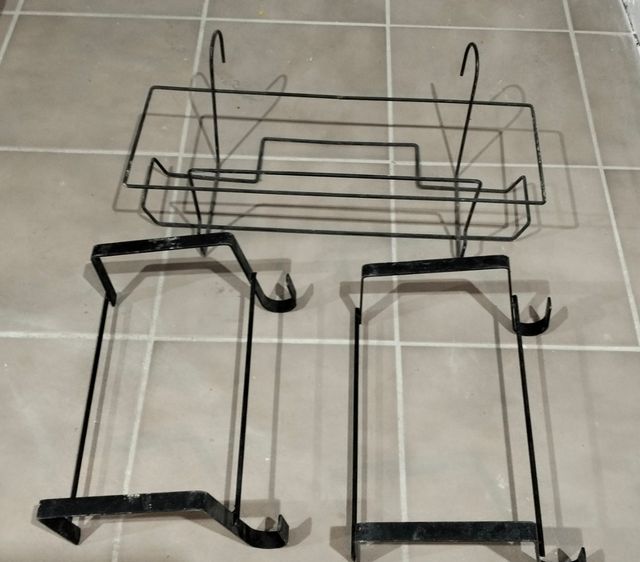 3 Soportes para macetas de balcón - metal negro