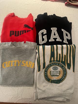 4 Sudaderas: Puma, GAP, Cutty Sark