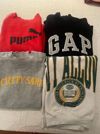 4 Sudaderas: Puma, GAP, Cutty Sark