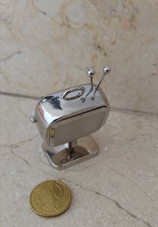 Reloj televisión vintage miniatura 