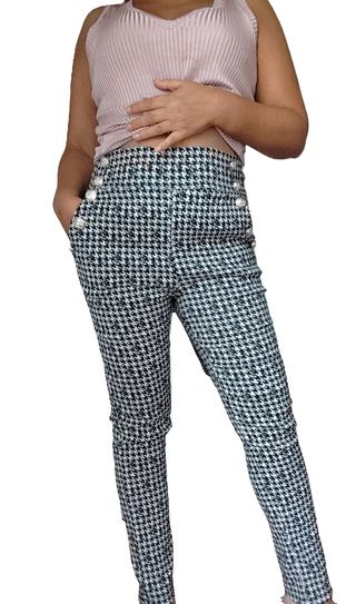 Pantalón pata de gallo blanco & negro