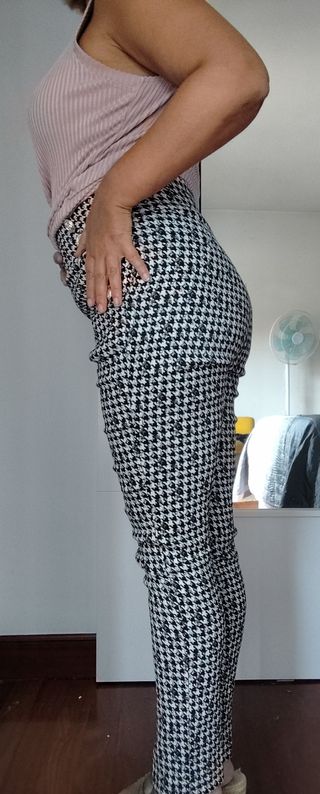 Pantalón pata de gallo blanco & negro