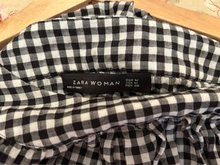 Blusa vichy negra y blanca