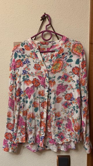 Camisa floral manga larga - Talla L