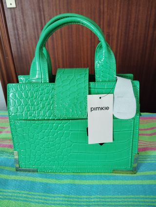 Bolso Pimkie verde grabado