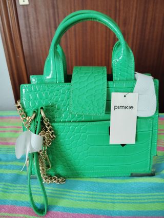 Bolso Pimkie verde grabado