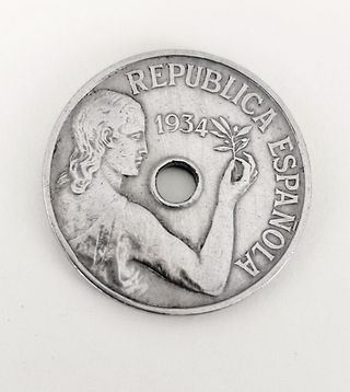 Moneda 25 céntimos España 1934