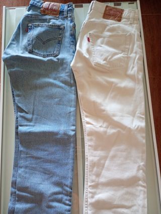 Levi's 501: Vaqueros Azul y Blanco tallas w29/ 34L