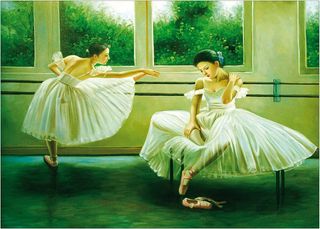 Cuadro 'Lección de Baile' Nacano Artopweb, 91x65cm