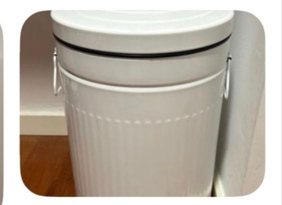 Cubo basura blanco metal 20L