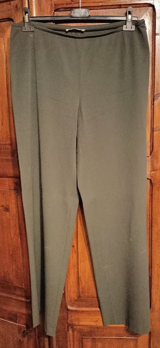Pantaloni eleganti - Lana - Verde oliva